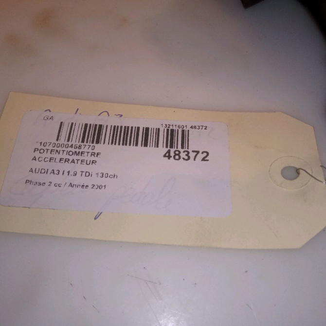 Potentiometre accelerateur occasion AUDI A3 I Phase 2 10-2000->06-2003 1.9 TDi 130ch 6