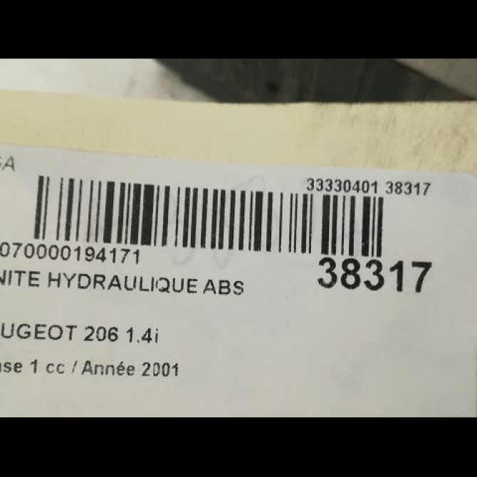 Unité hydraulique ABS occasion PEUGEOT 206 Phase 1 09-1998->03-2009 1.4i 454143 3