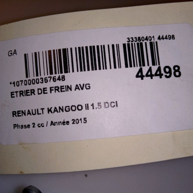 Etrier de frein avant gauche occasion RENAULT KANGOO II Phase 2 01-2013->... 1.5 DCI 75ch 7701208332 4