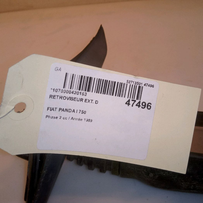Retroviseur exterieur manuel droit occasion FIAT PANDA I Phase 2 03-1986->09-2003 750 7603380 5