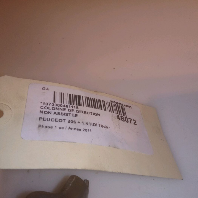 Colonne de direction non assistee occasion PEUGEOT 206 + Phase 1 03-2009->05-2013 1.4 HDI 70ch 96779178XT 7