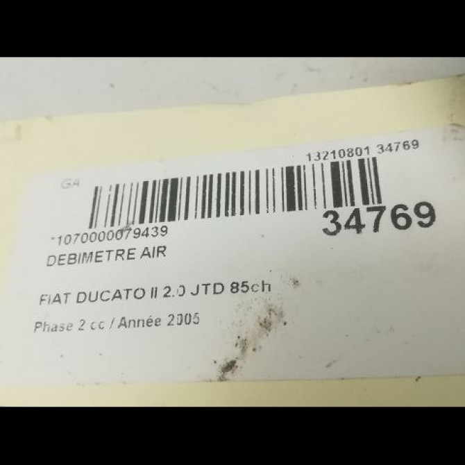 Debimetre air occasion FIAT DUCATO II Phase 2 07-2002->06-2006 2.0 JTD 85ch 9628336380 4