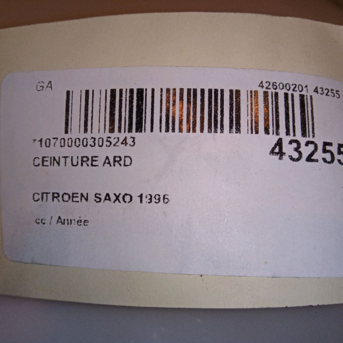 Ceinture arrière droite occasion  8973GK 4