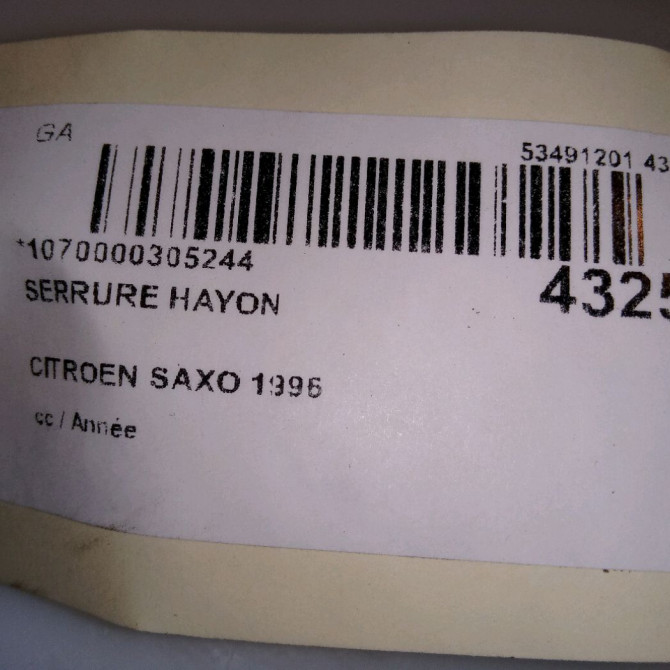 Serrure hayon occasion  871951 5
