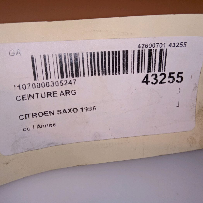 Ceinture arrière gauche occasion  8973GH 4