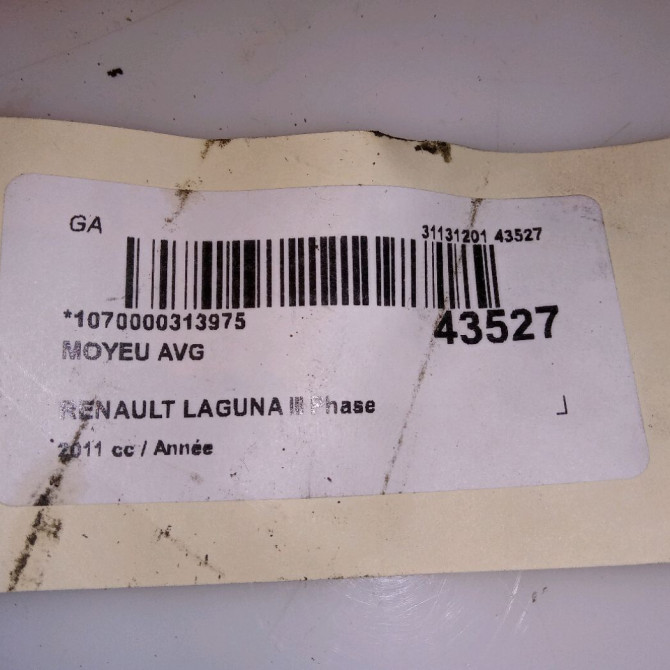 Moyeu avg occasion RENAULT LAGUNA III Phase 2 11-2010->03-2013 1.5 DCI 8v 110ch 402020001R 4
