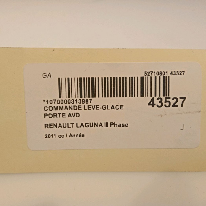 Commande lève-glace porte avant droite occasion RENAULT LAGUNA III Phase 2 11-2010->03-2013 1.5 DCI 8v 110ch 4