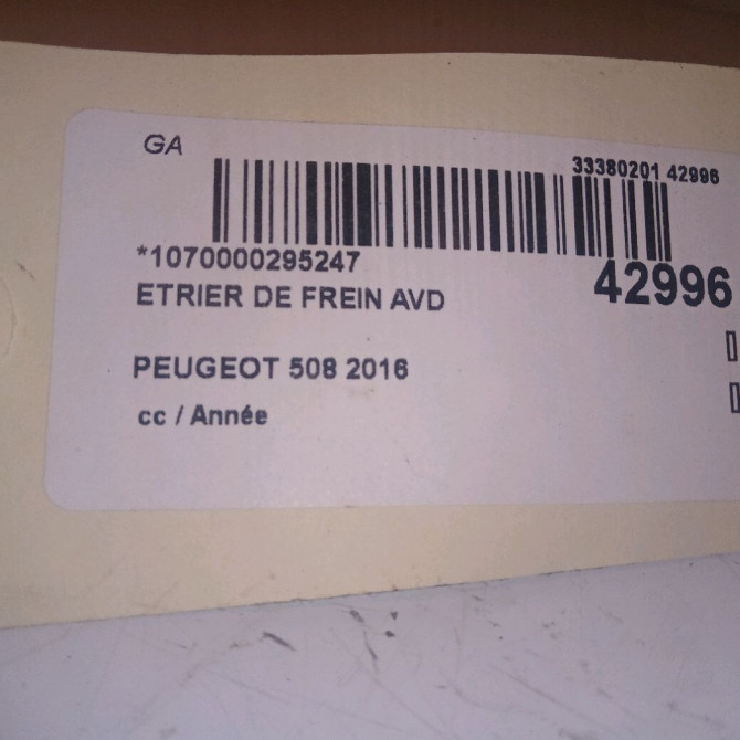 Etrier de frein avant droit occasion PEUGEOT 508 phase 2 06-2014->... 2.0 HDI 140ch 4401R7 2