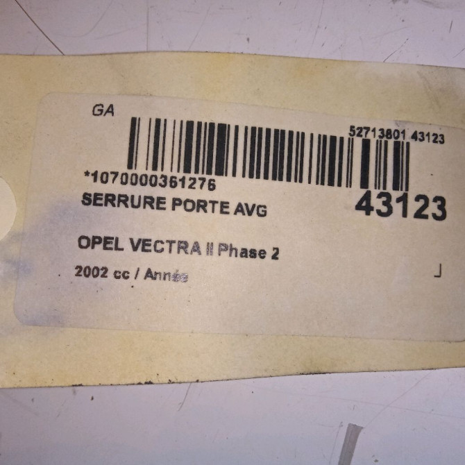Serrure porte avg occasion OPEL VECTRA II Phase 2 02-1999->06-2002 2.2 DTI 16v 13201312 4