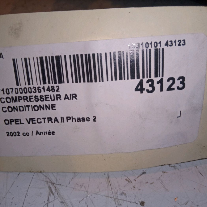 Compresseur air conditionne occasion OPEL VECTRA II Phase 2 02-1999->06-2002 2.2 DTI 16v 13191996 7