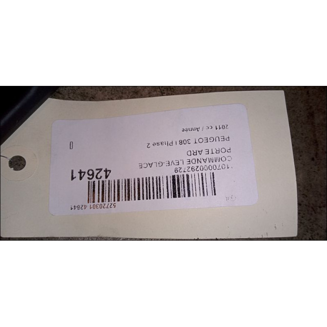 Commande leve-glace porte arrière droite occasion PEUGEOT 308 I Phase 2 04-2011->12-2014 1.6 THP 156ch 649030 3