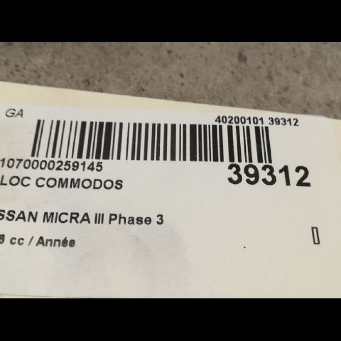 Bloc commodos occasion NISSAN MICRA III Phase 3 11-2007->11-2010 1.4i 88ch 25560BC60J 5