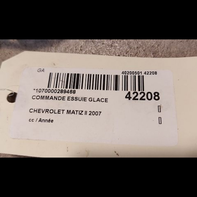 Commande essuie glace occasion CHEVROLET MATIZ II Phase 1 06-2005->09-2009 0.8i 96602569 3