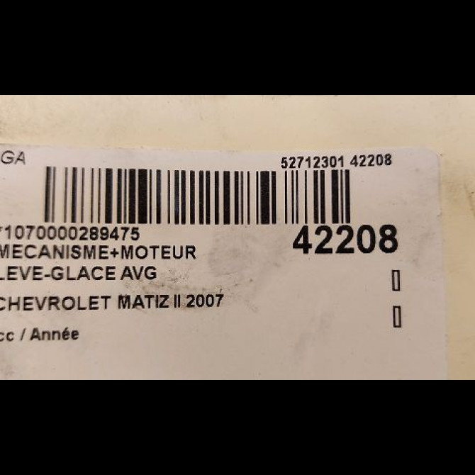 Mecanisme+moteur leve-glace avg occasion CHEVROLET MATIZ II Phase 1 06-2005->09-2009 0.8i 96601484 3