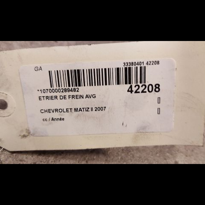 Etrier de frein avant gauche occasion CHEVROLET MATIZ II Phase 1 06-2005->09-2009 0.8i 96426041 3