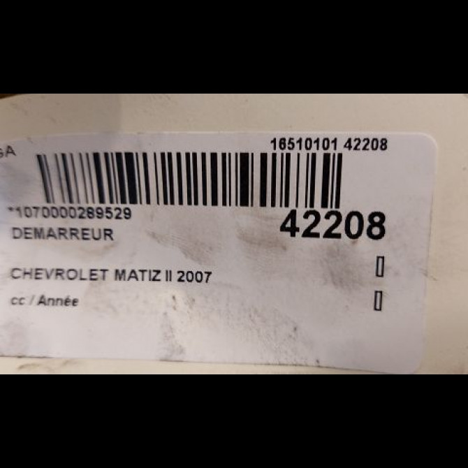 Démarreur occasion CHEVROLET MATIZ II Phase 1 06-2005->09-2009 0.8i 96943428 3