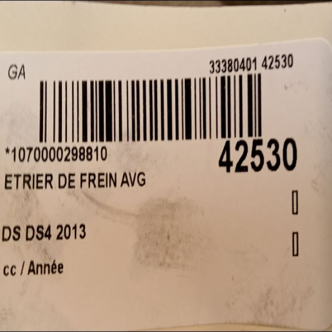 Etrier de frein avant gauche occasion DS 146 Phase 1 04-1995->04-1999 2.0 HDI 135ch 4400V7 3