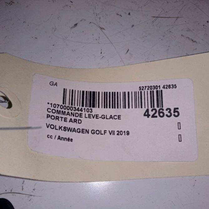 Commande leve-glace porte arrière droite occasion VOLKSWAGEN GOLF VII 3