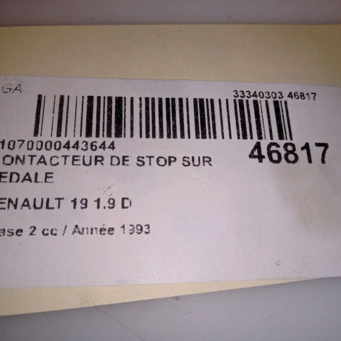 occasion RENAULT 19 Phase 2 04-1992->04-1997 1.9 D 7700785258 4