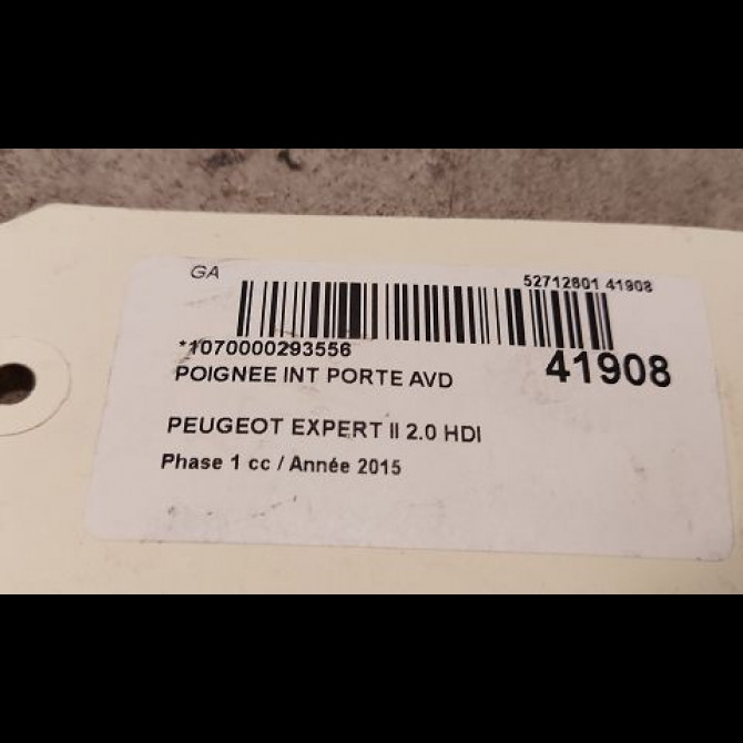 Poignee int porte avd occasion PEUGEOT EXPERT II Phase 1 01-2007->... 2.0 HDI 128ch 9144C1 2