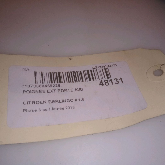 Poignee ext porte avd occasion CITROEN BERLINGO II Phase 3 04-2015->... 1.6 HDi 75ch 9101GG 4