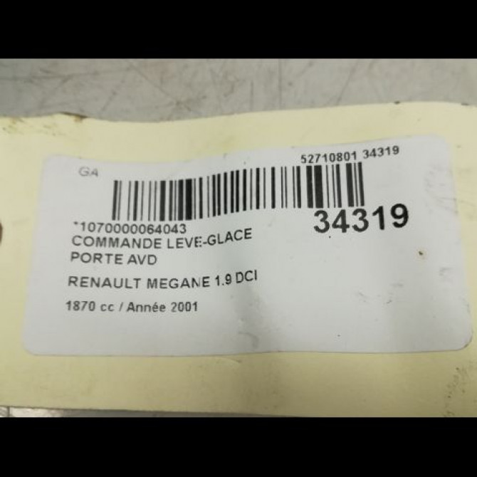 Commande lève-glace porte avant droite occasion RENAULT MEGANE I Phase 2 03-1999->06-2003 1.9 DCI 4
