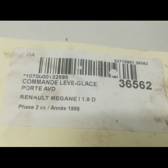 Commande lève-glace porte avant droite occasion RENAULT MEGANE I Phase 2 03-1999->06-2003 1.9 D 3