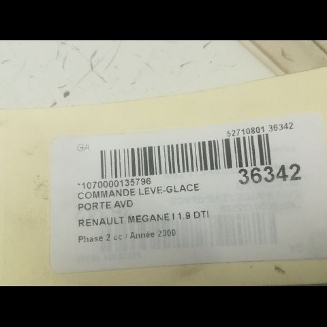 Commande lève-glace porte avant droite occasion RENAULT MEGANE I Phase 2 03-1999->06-2003 1.9 DTI 3