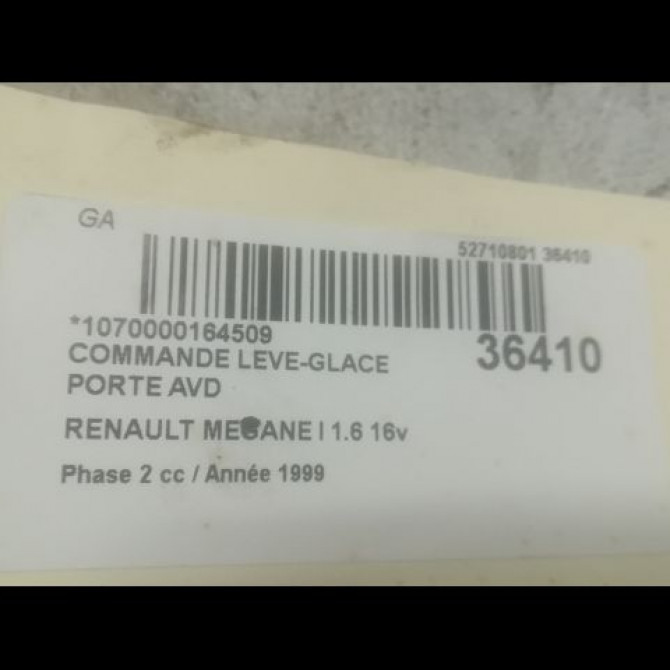 Commande lève-glace porte avant droite occasion RENAULT MEGANE I Phase 2 03-1999->06-2003 1.6 16v 3