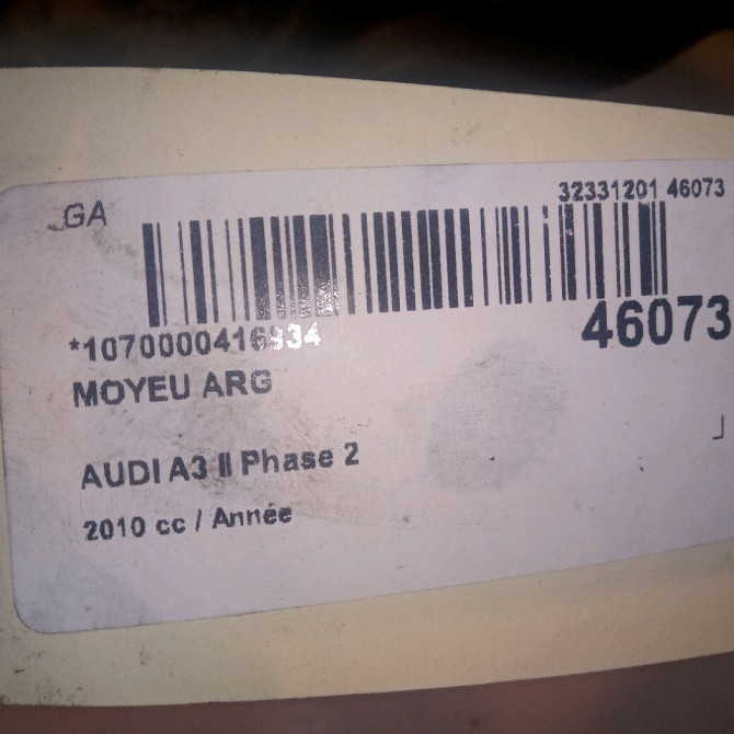 Moyeu arg occasion AUDI A3 II Phase 2 06-2008->07-2012 5Q0598611 5