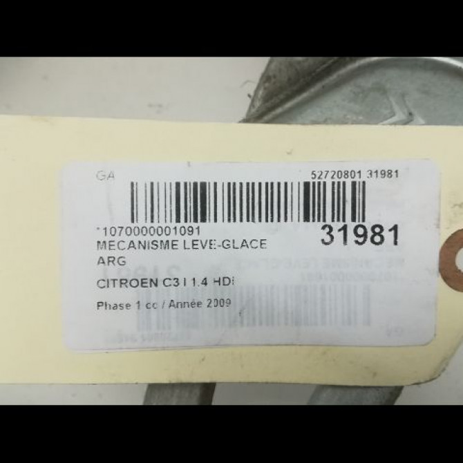 Mecanisme leve-glace arrière gauche occasion CITROEN C3 I Phase 1 04-2002->10-2005 1.4 HDi 922395 4