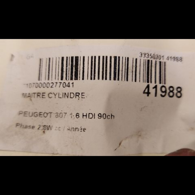Maitre cylindre occasion PEUGEOT 307 Phase 2 SW 06-2005->07-2008 1.6 HDI 90ch 4601L0 3