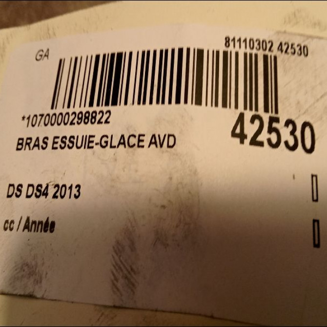 Bras essuie-glace avant droit occasion DS 146 Phase 1 04-1995->04-1999 2.0 HDI 135ch 6429JE 2