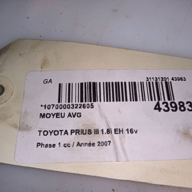Moyeu avg occasion TOYOTA PRIUS II 4351047010 4