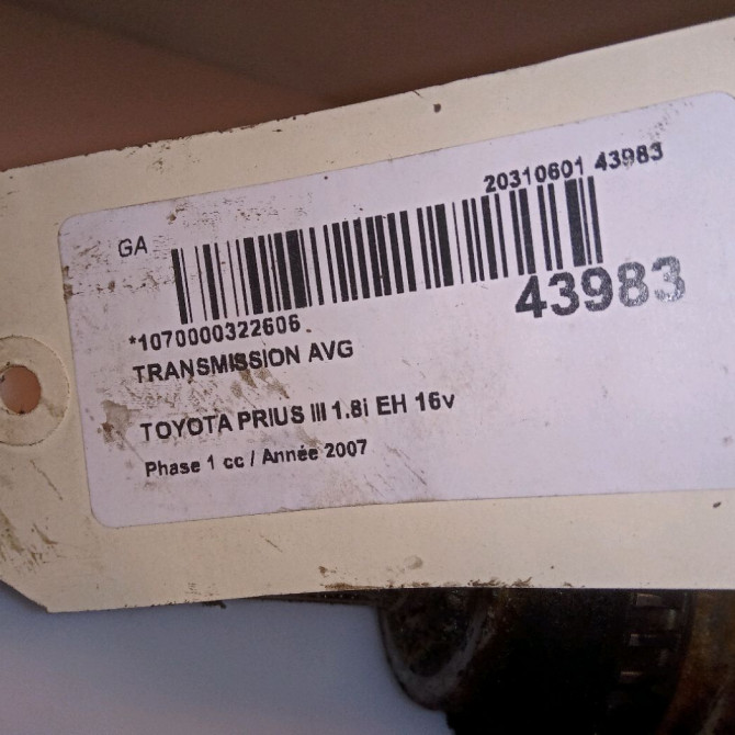Transmission avant gauche occasion TOYOTA PRIUS II 4342047020 3