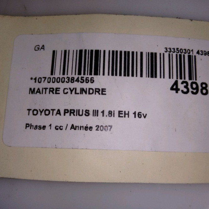 Maitre cylindre occasion TOYOTA PRIUS II 4720147040 5