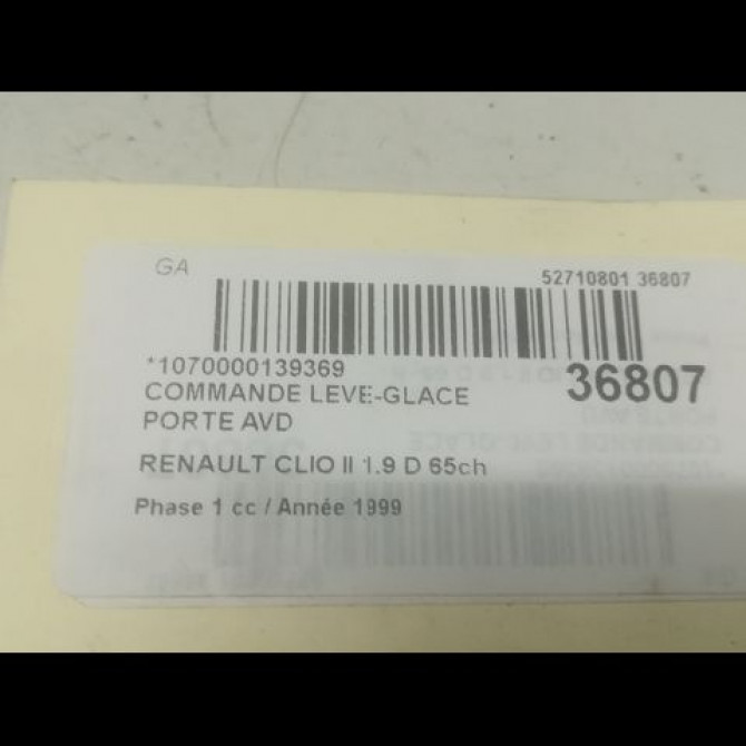 Commande lève-glace porte avant droite occasion RENAULT CLIO II Phase 1 03-1998->06-2001 1.9 D 65ch 7700430000 3