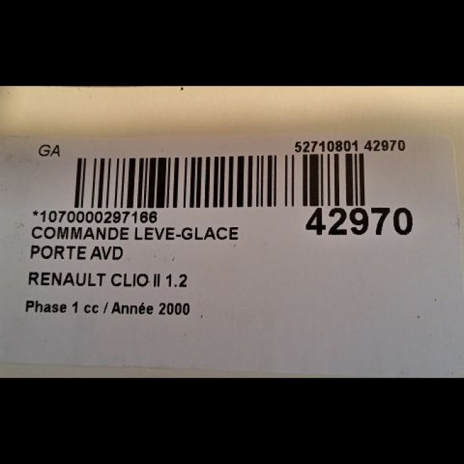 Commande lève-glace porte avant droite occasion RENAULT CLIO II Phase 1 03-1998->06-2001 1.2 7700430000 3