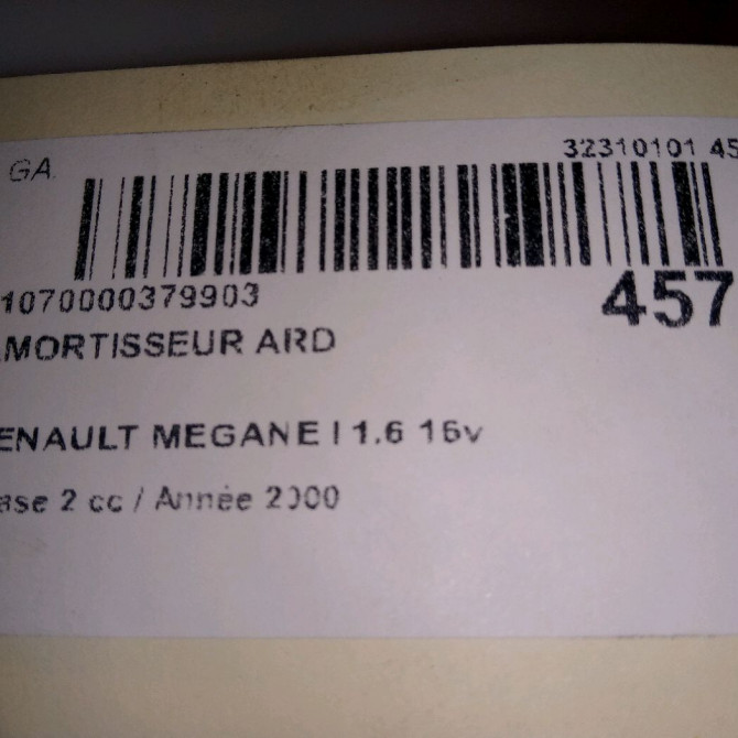 Amortisseur arrière droit occasion RENAULT MEGANE I Phase 2 03-1999->06-2003 1.6 16v 7701479087 3