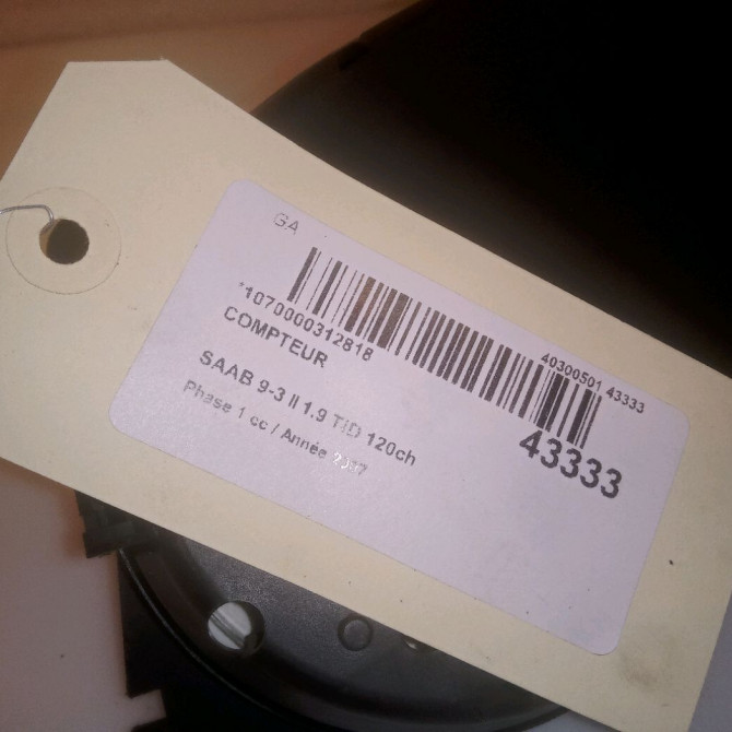 Compteur occasion SAAB 9-3 II Phase 1 09-2005->09-2007 1.9 TiD 120ch 12784998 5