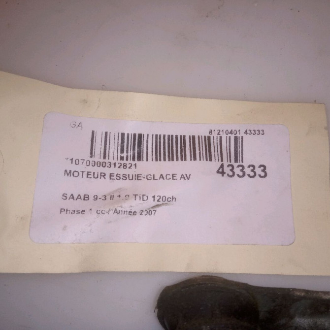 Moteur essuie-glace avant occasion SAAB 9-3 II Phase 1 09-2005->09-2007 1.9 TiD 120ch 12757153 5