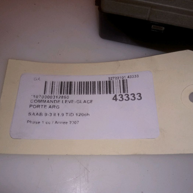 Commande leve-glace porte arrière gauche occasion SAAB 9-3 II Phase 1 09-2005->09-2007 1.9 TiD 120ch 12771993 5