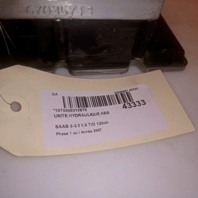 Unité hydraulique ABS occasion SAAB 9-3 II Phase 1 09-2005->09-2007 1.9 TiD 120ch 93170632 8