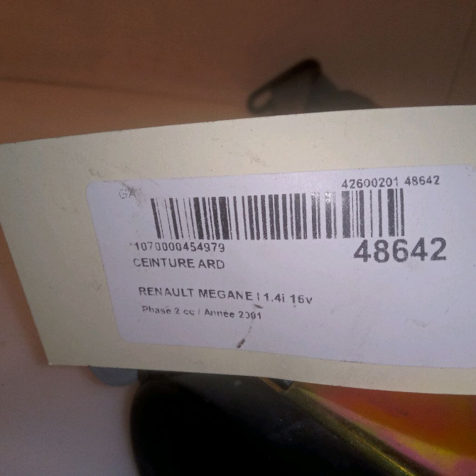 Ceinture arrière droite occasion RENAULT MEGANE I Phase 2 03-1999->06-2003 1.4i 16v 8200091558 5