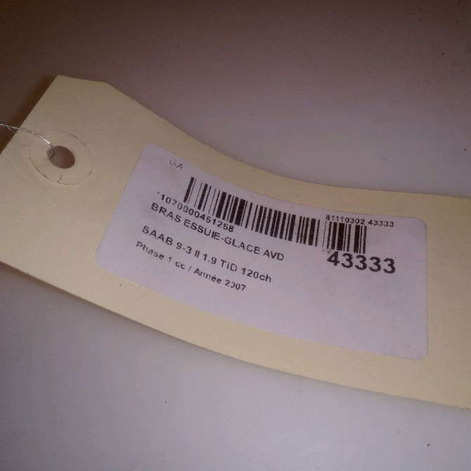 Bras essuie-glace avant droit occasion SAAB 9-3 II Phase 1 09-2005->09-2007 1.9 TiD 120ch 12760913 4