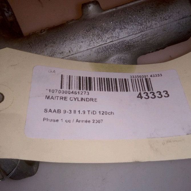 Maitre cylindre occasion SAAB 9-3 II Phase 1 09-2005->09-2007 1.9 TiD 120ch 93172089 5