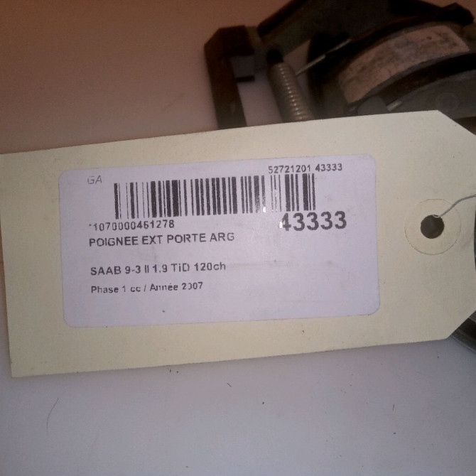 Poignee ext porte arg occasion SAAB 9-3 II Phase 1 09-2005->09-2007 1.9 TiD 120ch 32015411 4