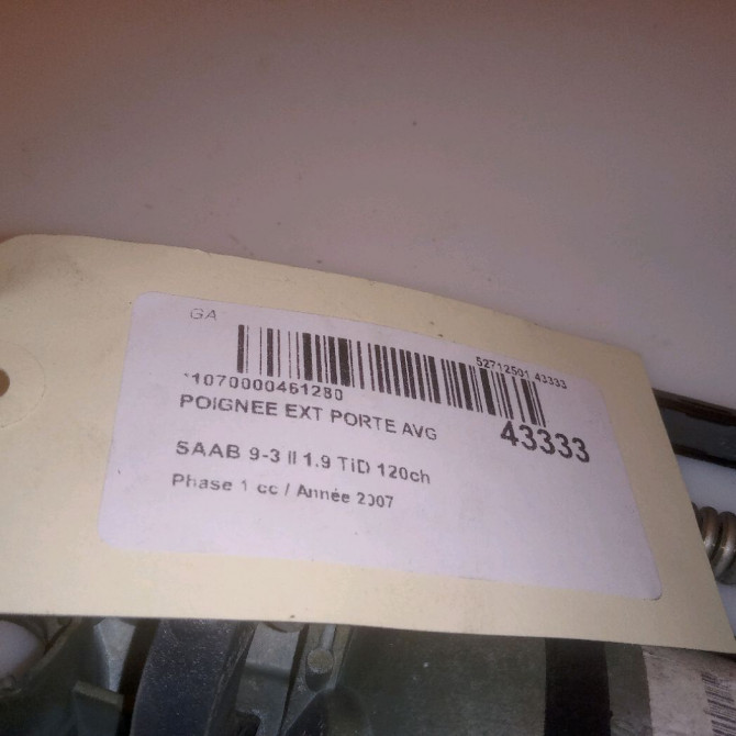 Poignee ext porte avg occasion SAAB 9-3 II Phase 1 09-2005->09-2007 1.9 TiD 120ch 32015409 4