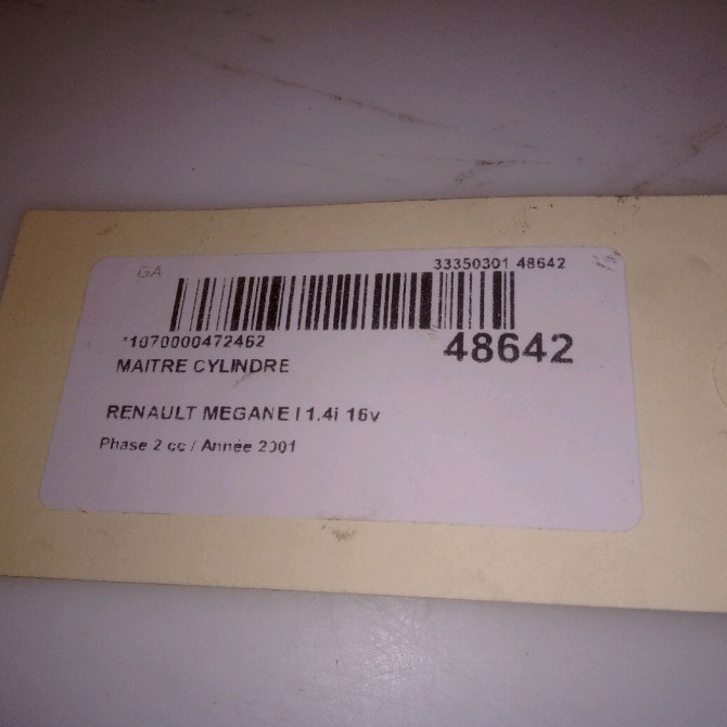 Maitre cylindre occasion RENAULT MEGANE I Phase 2 03-1999->06-2003 1.4i 16v 7701206230 5