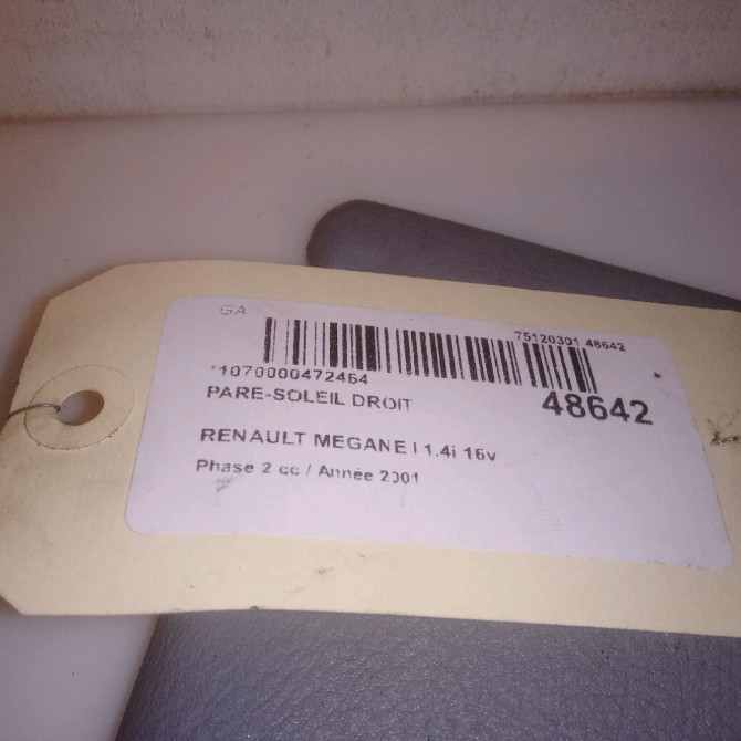 Pare-soleil droit occasion RENAULT MEGANE I Phase 2 03-1999->06-2003 1.4i 16v 8200242530 4